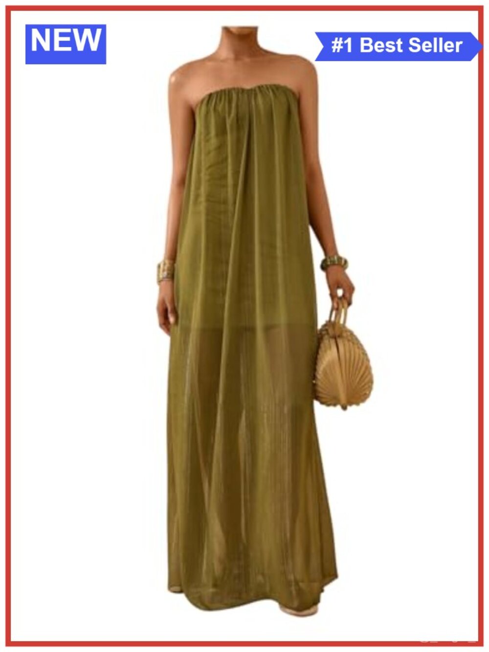 Womens Strapless Chiffon Maxi Dress Tube Top Formal Wedding Guest
